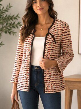 SoCa St. John Tweed Wool Blend Silk Lined Jacket M